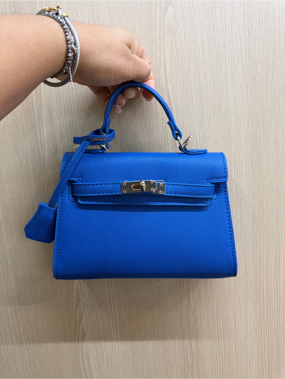 Blue Structured Top-Handle Women's Mini Satchel